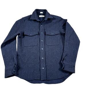 Taylor Stitch Heavyweight 38 Wool Silk Work Shirt Jacket Navy